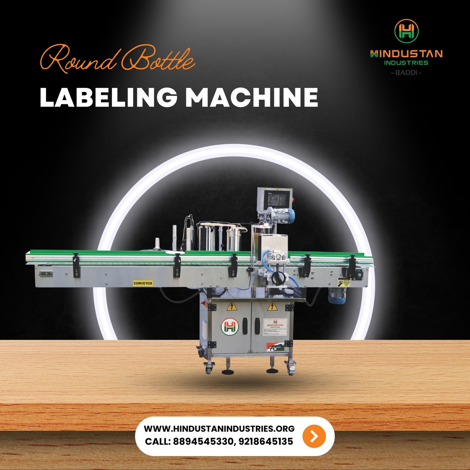 round bottle labeling machine for round shaped products