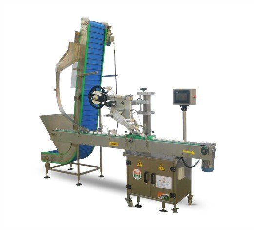 top labeling machine with elevator conveyor